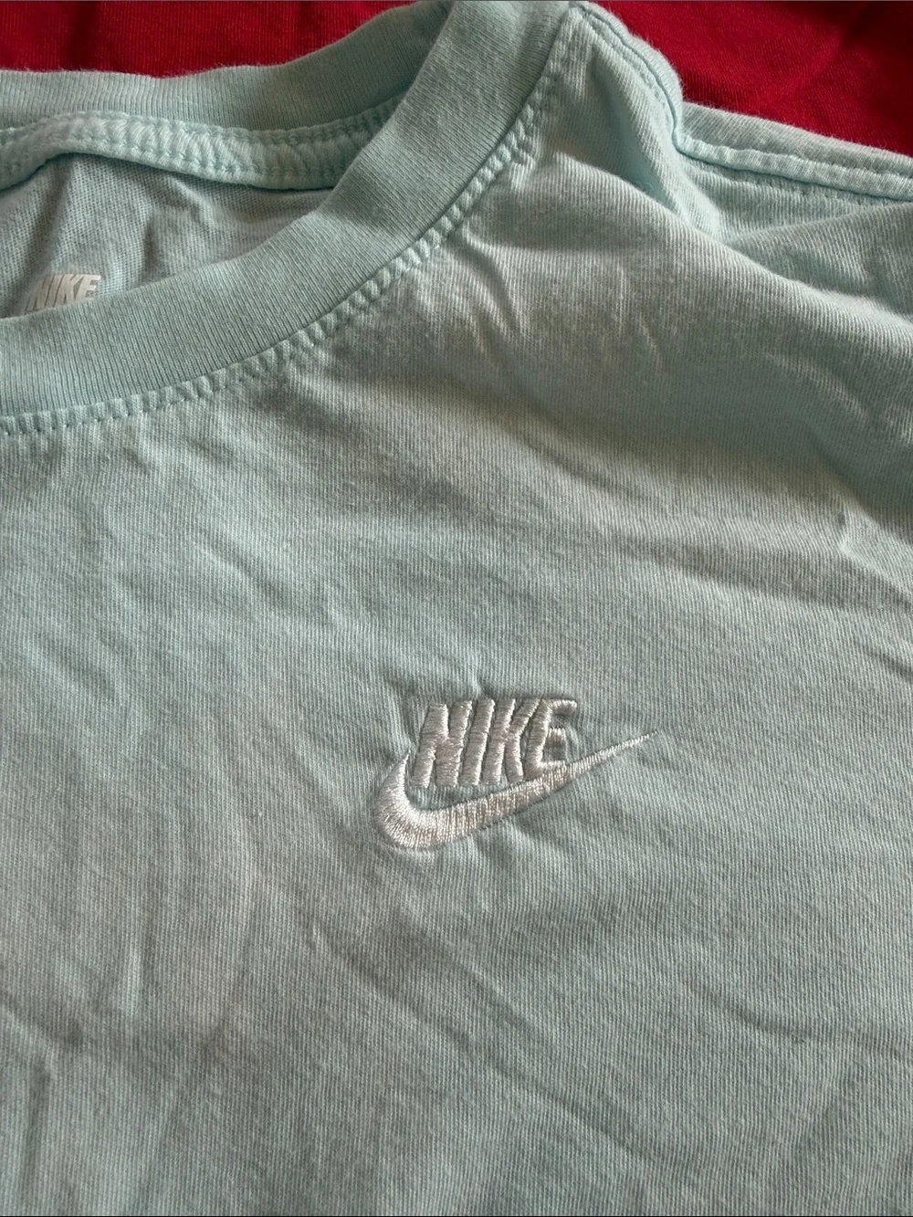 Nike Short Sleeve Crew Tees in Mint, Red, and Light Aqua